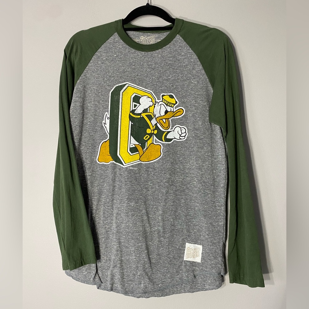 The Original Retro brand Ladies S
Oregon ducks, baseball T-shirt
Made in the USA